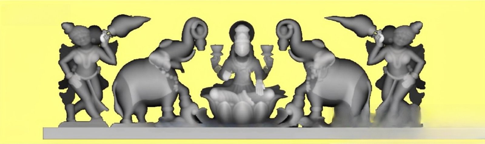Mix - MIX-109 Gajalakshmi Divine 3D Relief Carving Model